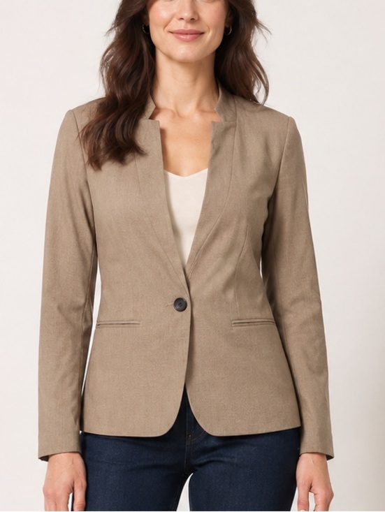 Zara Jackets & Blazers - Zara Camel Taupe One Button Blazer US 10